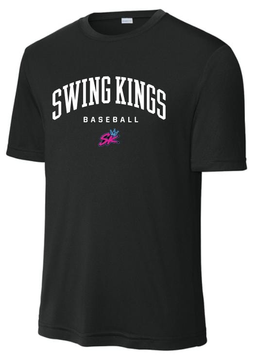 Swing Kings Dri-Fit Shirt — Swing Kings Baseball Logo in Black