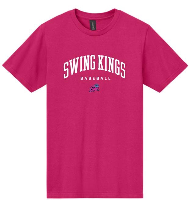 Swing Kings Cotton Shirt — Swing Kings Baseball Logo in Pink