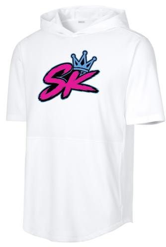 SK Short Sleeve Hoodie — SK Logo on White